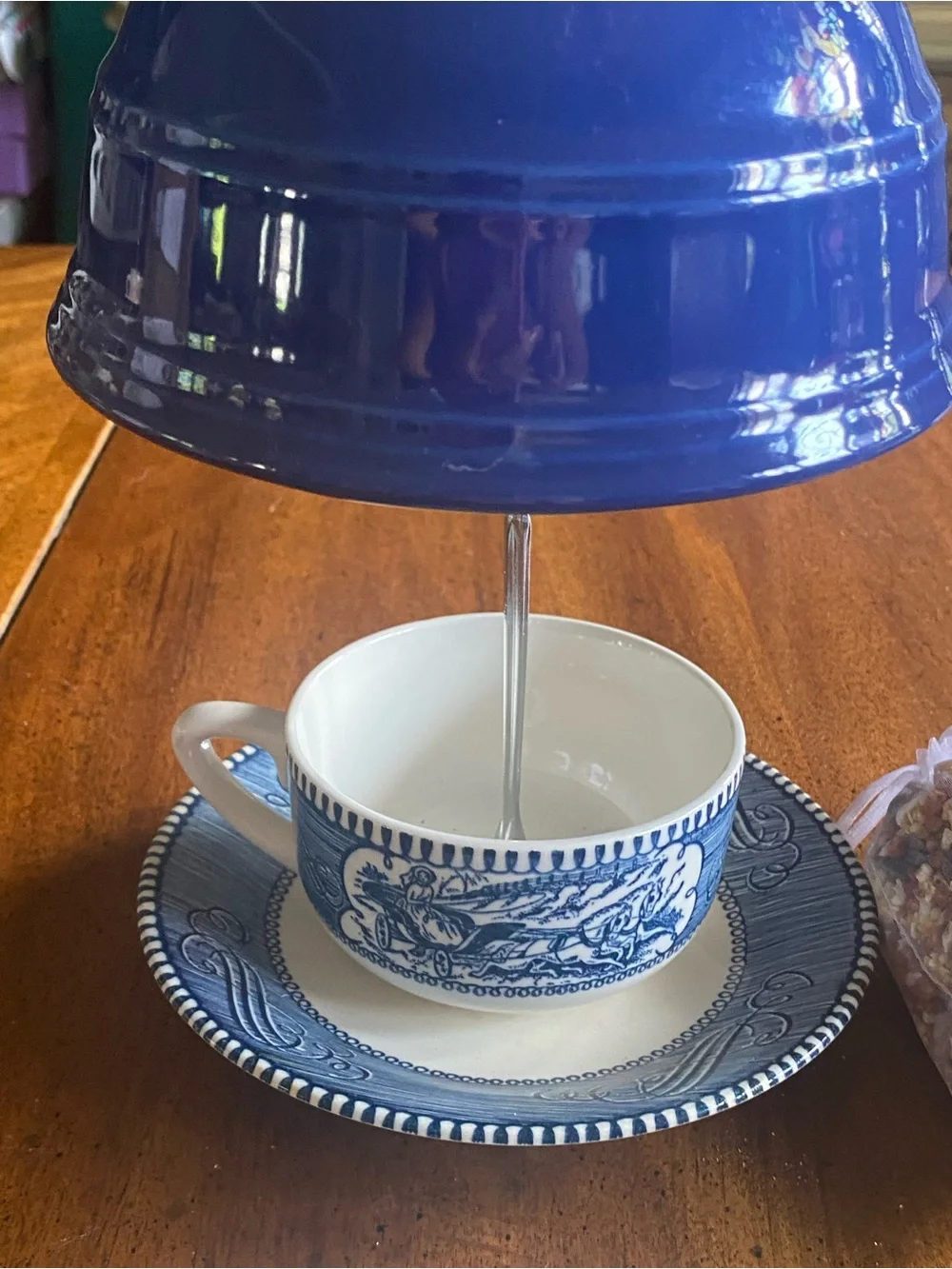 Royal China Currier & Ives Tea Cup Bird Feeder